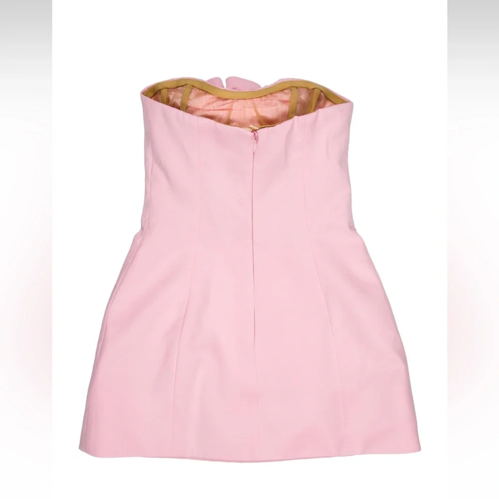 Magda Butrym Pink floral Strapless mini dress- size 2 - Picture 4 of 5